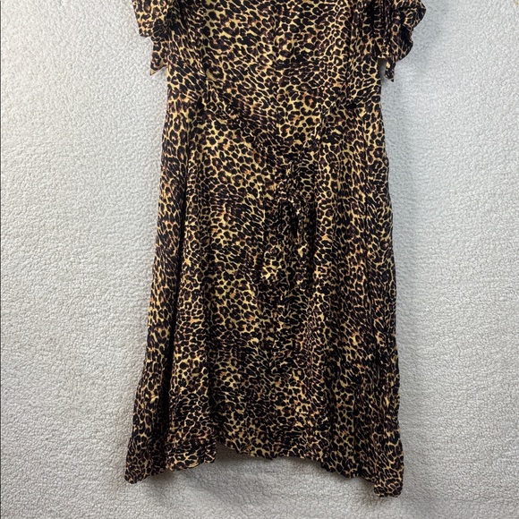 NWT Jessica Simpson Womens Leopard Print V Neck Half Sleeve Belted Dress Size 3X - Picture 10 of 13